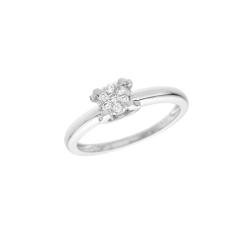 Prsten z bílého zlata s diamanty