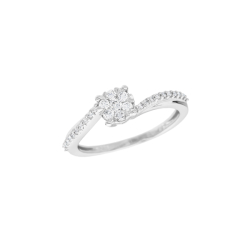 Prsten z bílého zlata s diamanty