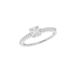 Prsten z bílého zlata s diamanty