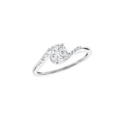 Prsten z bílého zlata s diamanty