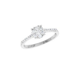 Prsten z bílého zlata s diamanty