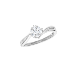 Prsten z bílého zlata s diamanty