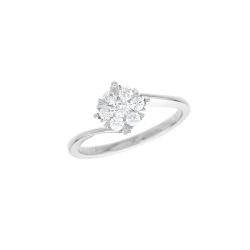 Prsten z bílého zlata s diamanty