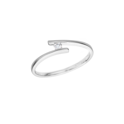 Prsten z bílého zlata s diamantem