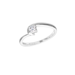 Prsten z bílého zlata s diamantem