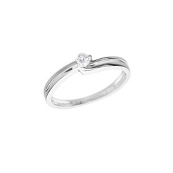 Prsten z bílého zlata s diamantem