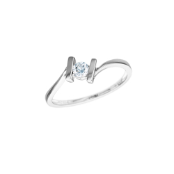 Prsten z bílého zlata s diamantem