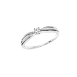 Prsten z bílého zlata s diamantem