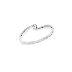 Prsten z bílého zlata s diamantem
