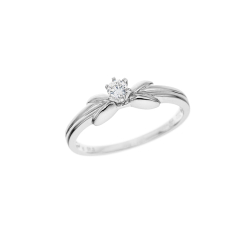 Prsten z bílého zlata s diamantem