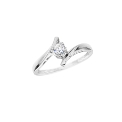Prsten z bílého zlata s diamantem