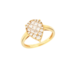 Prsten ze žlutého zlata s diamanty