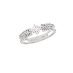 Prsten z bílého zlata s diamanty