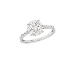 Prsten z bílého zlata s diamanty