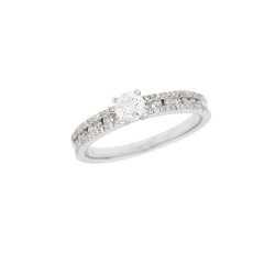 Prsten z bílého zlata s diamanty