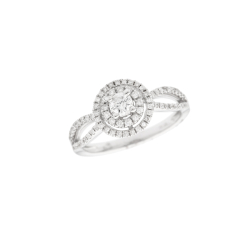 Prsten z bílého zlata s diamanty. Velice jemná, efektní práce