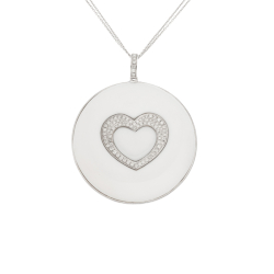 Přívěsek z bílého zlata s achátem a diamanty, délka 41,5-45m