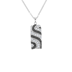 Přívěsek z bílého zlata s diamanty. Délka řetízku 45cm