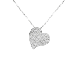 Přívěsek z bílého zlata s diamanty. Délka řetízku 44cm