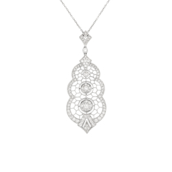 Přívěsek z bílého zlata s diamanty na řetízku o délce 45cm