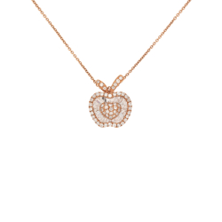 Přívěsek z růžového zlata s diamanty na řetízku o délce 45cm, zkrácení na 42cm
