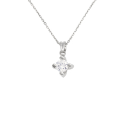 Přívěsek z bílého zlata s diamantem na řetízku o délce 45cm