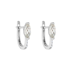 Náušnice z bílého zlata s ametysty a diamanty