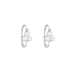Náušnice dětské, z bílého zlata s diamanty. Celková výška 1,40cm