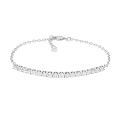Náramek z bílého zlata s diamanty, délka 17,8cm