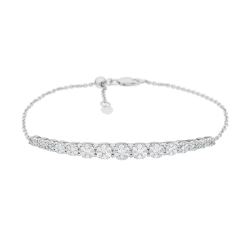 Náramek z bílého zlata s diamanty, délka 17,8cm