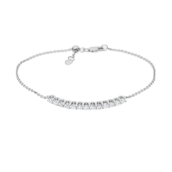 Náramek z bílého zlata s diamanty, délka 17,8cm