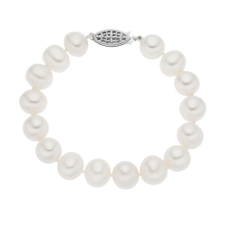 Náramek ze sladkovodních perel a zlatým zapínáním, délka 19cm