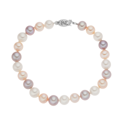 Náramek ze sladkovodních perel a zlatým zapínáním, délka 19cm. Různé barvy