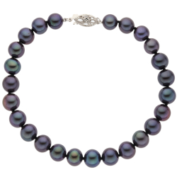 Náramek ze sladkovodních perel a zlatým zapínáním, délka 19cm. Různé barvy