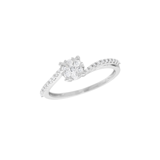 detail Prsten z bílého zlata s diamanty
