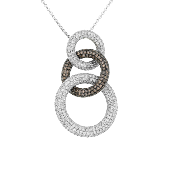 detail Přívěs z bílého zlata s diamanty na řetízku o délce 45,5cm