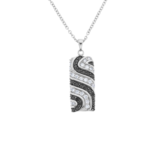 detail Přívěsek z bílého zlata s diamanty. Délka řetízku 45cm