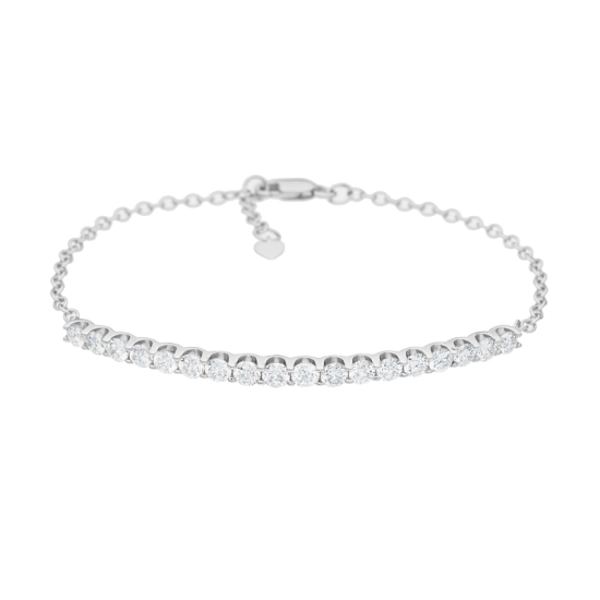 detail Náramek z bílého zlata s diamanty, délka 17,8cm