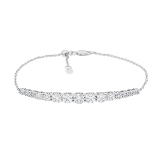 detail Náramek z bílého zlata s diamanty, délka 17,8cm