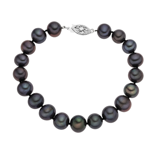 detail Náramek ze sladkovodních perel, zlatým zapínáním, délka 19cm. Různé barvy