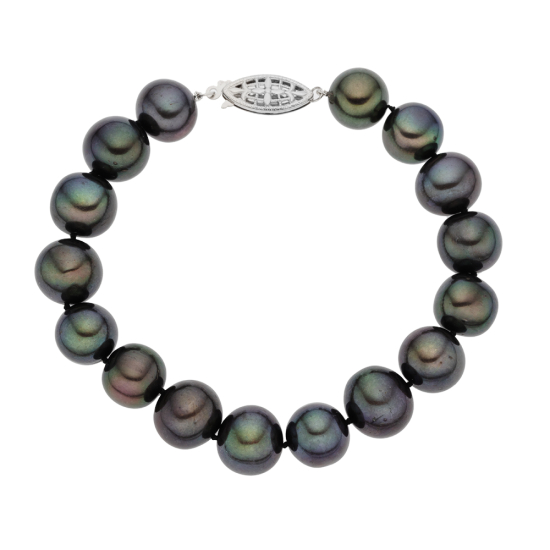 detail Náramek ze sladkovodních perel a zlatým zapínáním v různých barvách