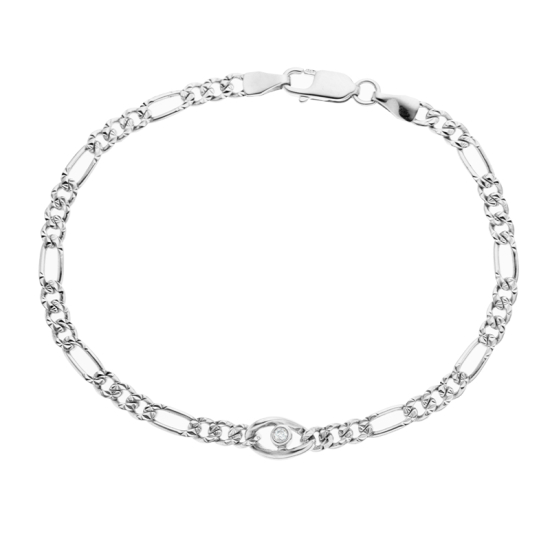 detail Náramek z bílého zlata s diamanty o délce 18,00cm