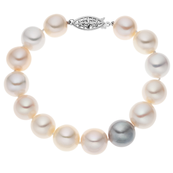 detail Náramek ze sladkovodních perel se zlatým uzávěrem v několika barvách