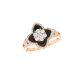náhled Prsten z růžového zlata s diamanty a onyxem