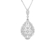náhled Přívěsek z bílého zlata ve stylu art deco s diamanty. Délka řetízku 45cm