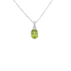 náhled Přívěsek z bílého zlata s peridotem a diamanty. Délka 44,5cm