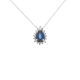 náhled Přívěsek z bílého zlata se safírem a diamanty. Řetízek o délce 45cm
