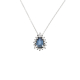 náhled Přívěsek z bílého zlata se safírem a diamanty na řetízku o délce 44cm