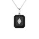 náhled Přívěsek z bílého zlata s diamantem a onyxem. Délka řetízku 42 - 45cm