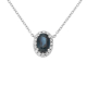 náhled Přívěsek z bílého zlata s diamanty a safírem na řetízku o délce 42 - 45cm